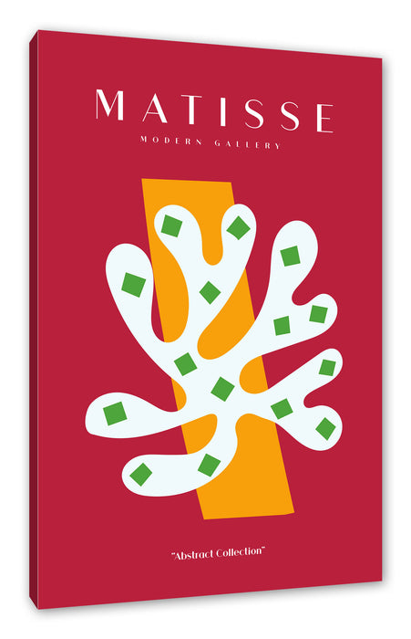 Pixxprint Matisse Modern Gallery - Koralle Rot Weiß, Leinwandbild