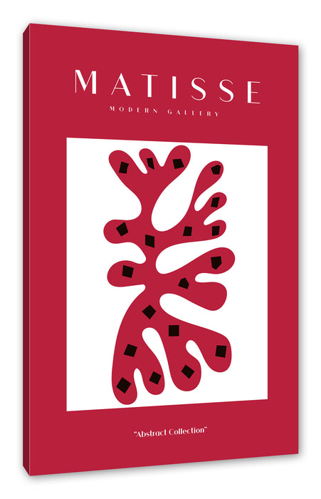 Pixxprint Matisse Modern Gallery - Koralle Weiß Rot, Leinwandbild