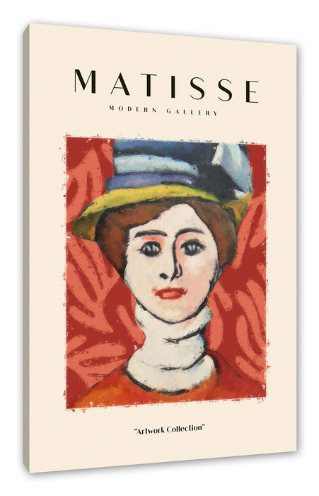 Pixxprint Matisse Modern Gallery - Frau mit Hut, Leinwandbild