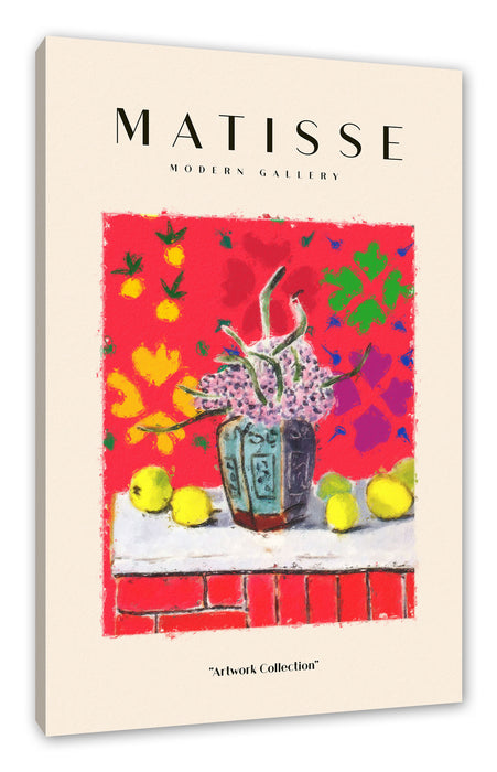 Pixxprint Matisse Modern Gallery - Blume mit Vase, Leinwandbild