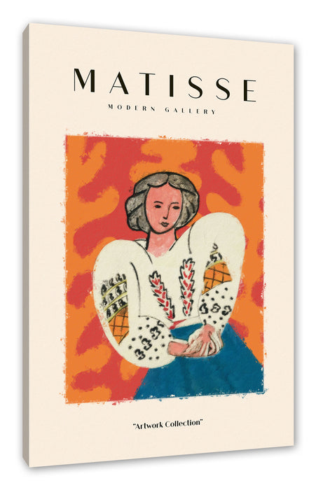 Pixxprint Matisse Modern Gallery - Frau mit Kleid I, Leinwandbild