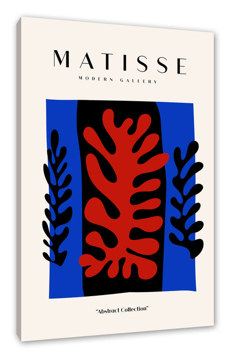 Pixxprint Matisse Modern Gallery - Koralle Schwarz Rot, Leinwandbild