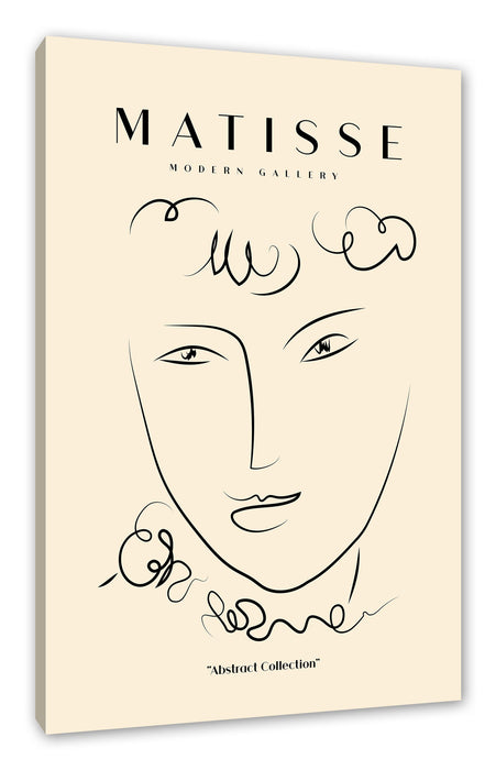 Pixxprint Matisse Modern Gallery - Frauengesicht mit Locken I, Leinwandbild