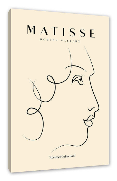 Pixxprint Matisse Modern Gallery - Frauengesicht mit Locken III, Leinwandbild