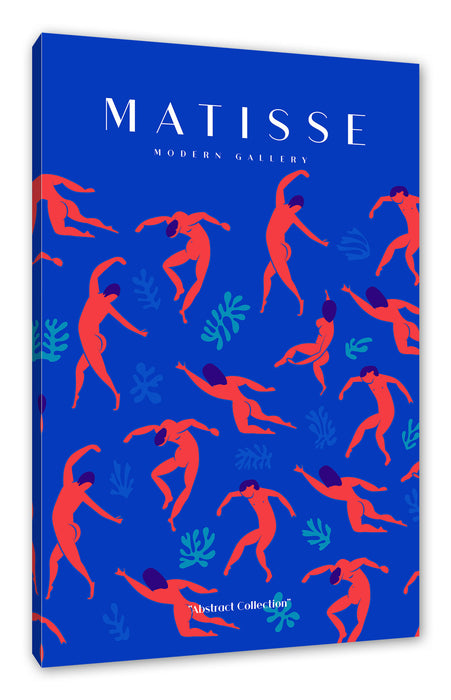 Pixxprint Matisse Modern Gallery - Koralle Royalblau, Leinwandbild