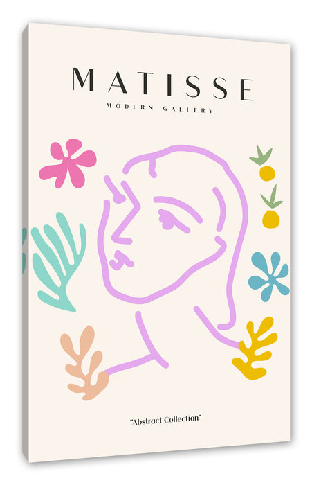 Pixxprint Matisse Modern Gallery - Korallen Frauengesicht, Leinwandbild