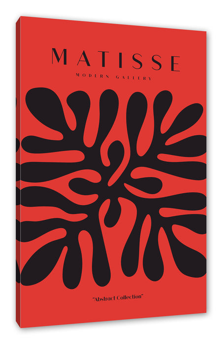 Pixxprint Matisse Modern Gallery - Farn Schwarz Rot, Leinwandbild