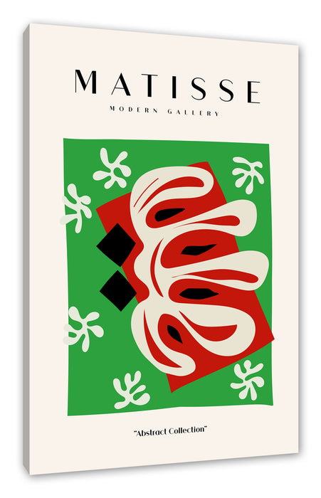 Pixxprint Matisse Modern Gallery - Korallenformen Grün, Leinwandbild