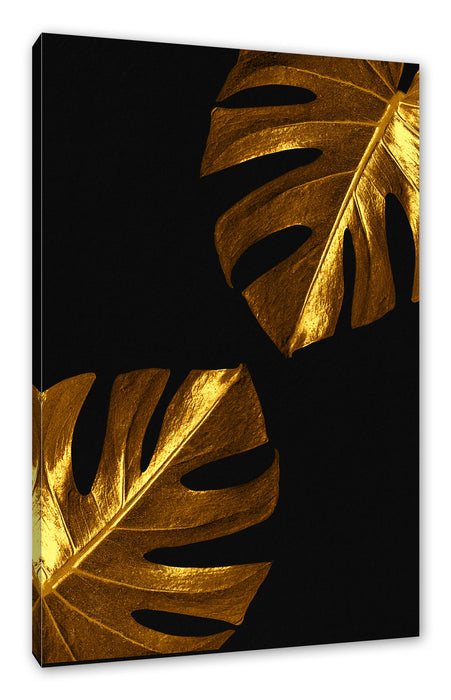 Pixxprint Modern Art Botanical - Goldenes Blatt I, Leinwandbild