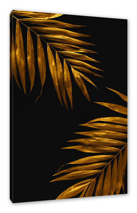 Pixxprint Modern Art Botanical - Goldenes Blatt III, Leinwandbild