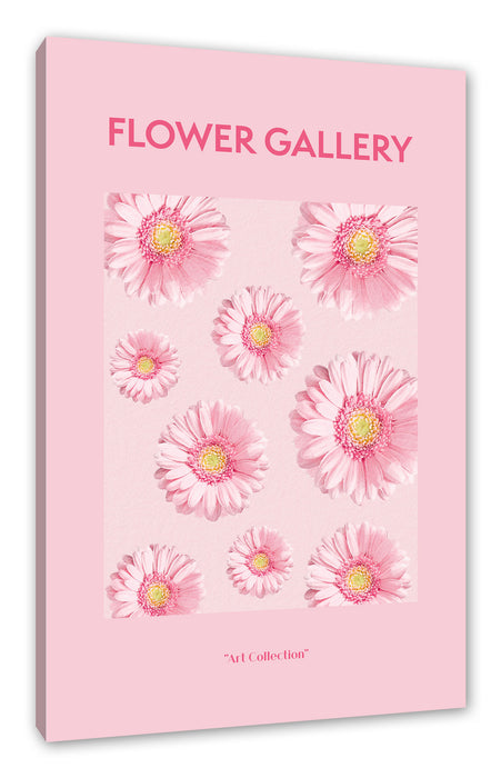 Pixxprint Flower Gallery - Rosa Gerbera , Leinwandbild