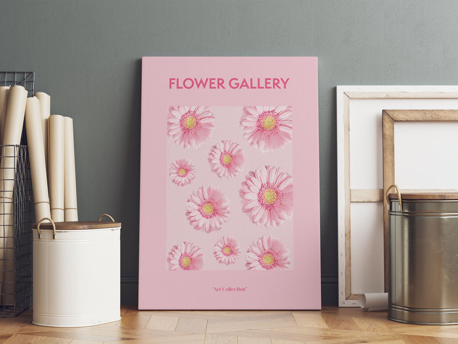 Flower Gallery  - Rosa Gerbera , Leinwandbild