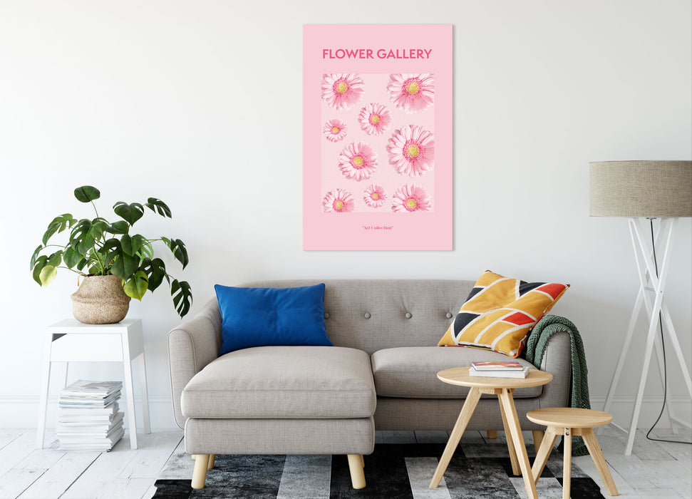 Flower Gallery  - Rosa Gerbera , Leinwandbild
