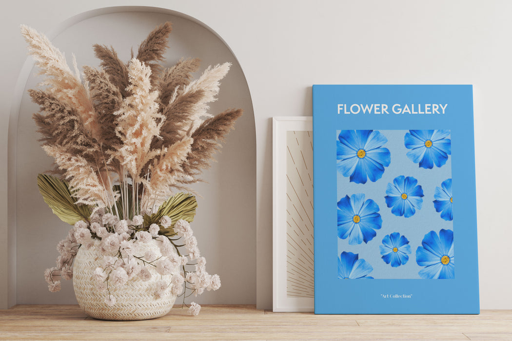 Flower Gallery  - Blaue Kosmos Cosmos Rose, Leinwandbild