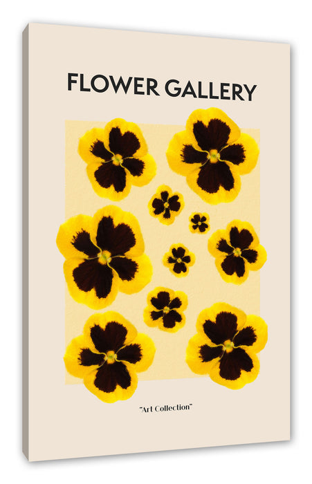 Pixxprint Flower Gallery - Gelbe Stiefmütterchen Veilchen, Leinwandbild