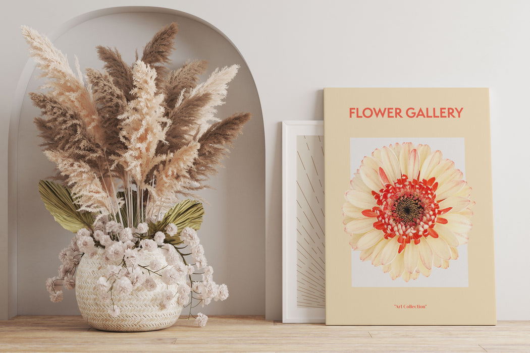 Flower Gallery  - Pfirsich Gerbera , Leinwandbild