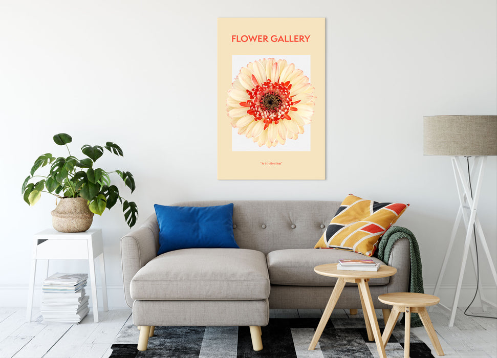 Flower Gallery  - Pfirsich Gerbera , Leinwandbild