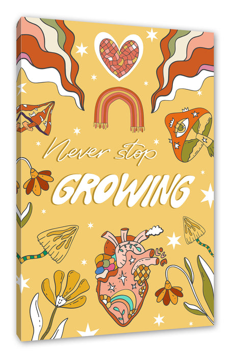 Hippie Art  - Never Stop Growing, Leinwandbild