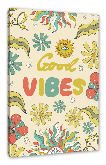 Pixxprint Hippie Art - Good Vibes, Leinwandbild