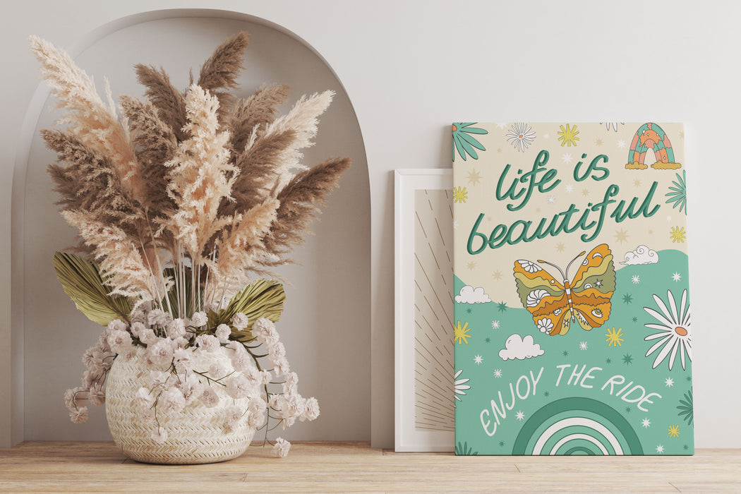 Hippie Art  - Life is beautiful, Leinwandbild