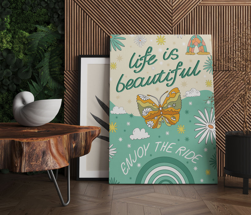 Hippie Art  - Life is beautiful, Leinwandbild