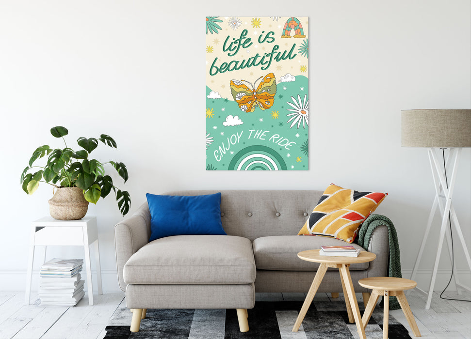 Hippie Art  - Life is beautiful, Leinwandbild