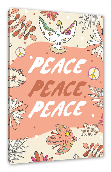 Pixxprint Hippie Art - Peace I, Leinwandbild