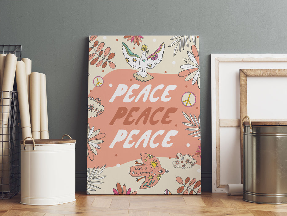 Hippie Art  - Peace I, Leinwandbild