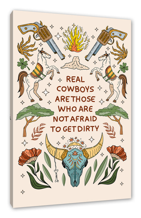 Hippie Art  - Real Cowboys, Leinwandbild