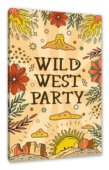 Pixxprint Hippie Art - Wild West Party, Leinwandbild