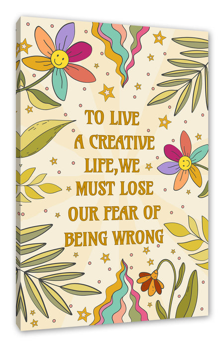 Hippie Art  - To vive a creative life, Leinwandbild