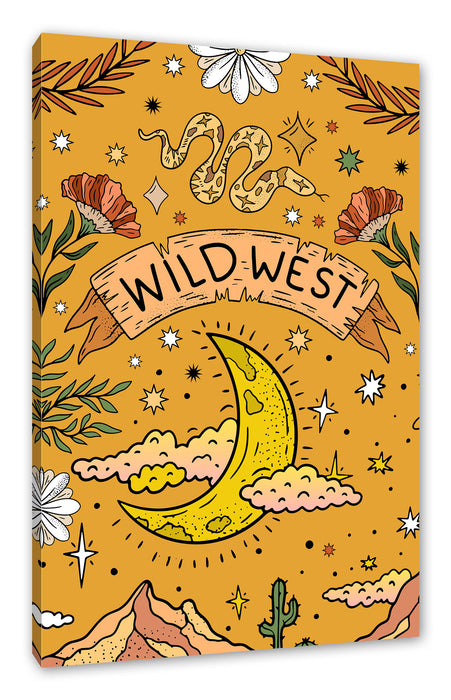 Pixxprint Hippie Art - Wild West, Leinwandbild