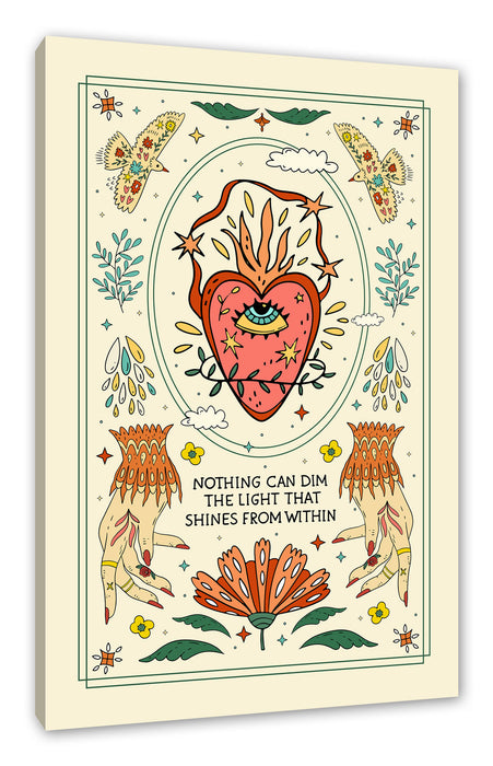 Pixxprint Hippie Art - Light, Leinwandbild