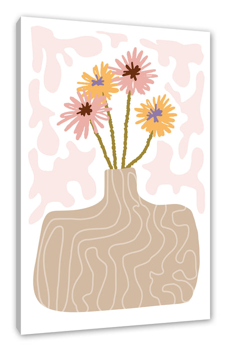 Hippie Art  - Blumen mit Vase, Leinwandbild
