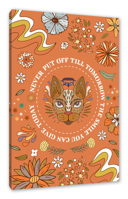 Pixxprint Hippie Art - Smile, Leinwandbild