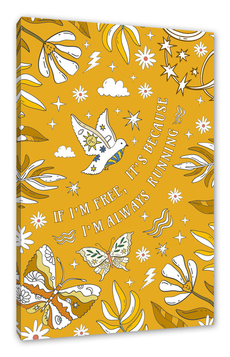 Pixxprint Hippie Art - Free, Leinwandbild