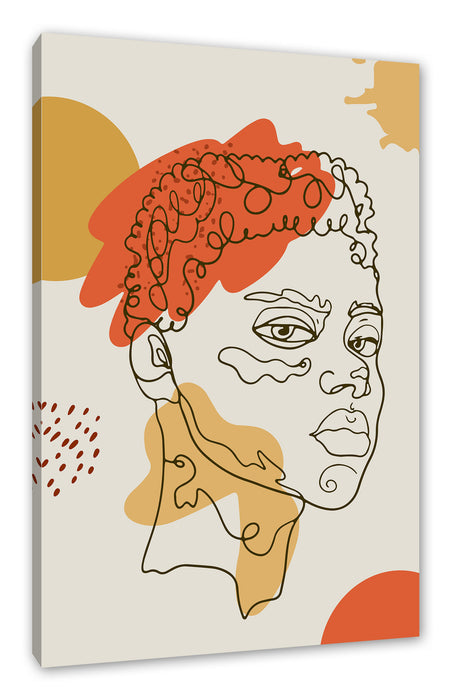 Pixxprint Hippie Art - Frauengesicht, Leinwandbild