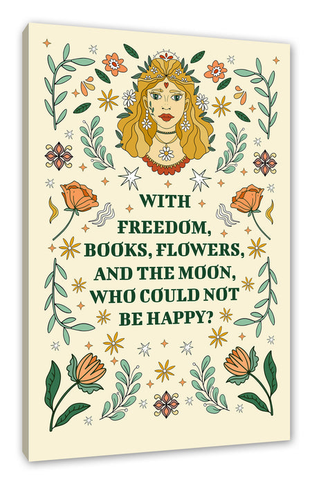 Pixxprint Hippie Art - Freedom, Leinwandbild