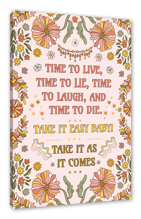 Pixxprint Hippie Art - Take it easy Baby!, Leinwandbild