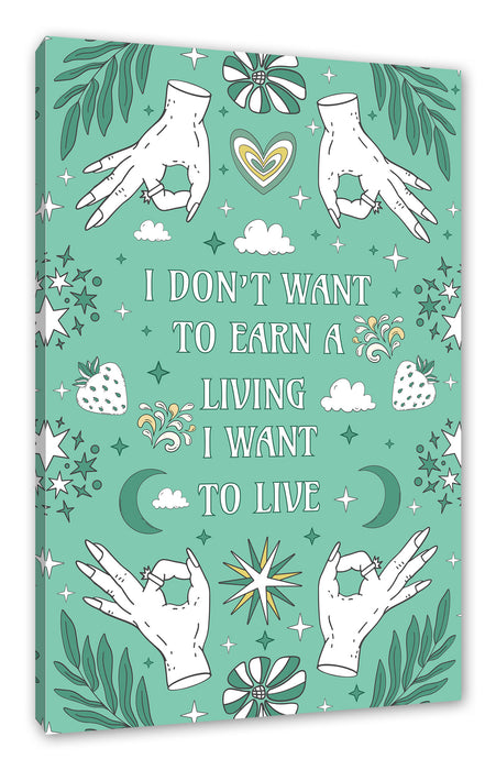 Pixxprint Hippie Art - Live, Leinwandbild