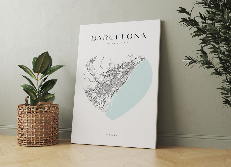Lieblings Stadt  - Barcelona, Leinwandbild