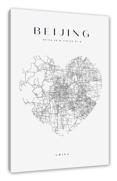 Pixxprint Lieblings Stadt - Beijing, Leinwandbild