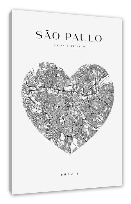Pixxprint Lieblings Stadt - Sao Paulo, Leinwandbild