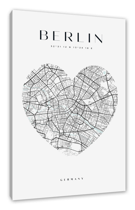 Pixxprint Lieblings Stadt - Berlin, Leinwandbild
