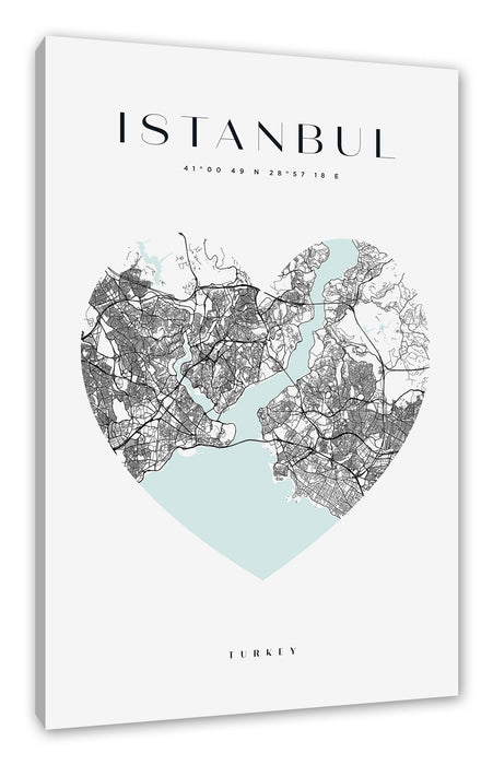 Pixxprint Lieblings Stadt - Istanbul, Leinwandbild