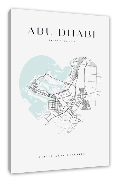 Pixxprint Lieblings Stadt - Abu Dhabi, Leinwandbild