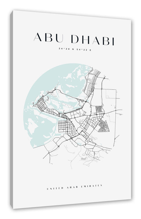 Stadtkarte Rund  - Abu Dhabi, Leinwandbild