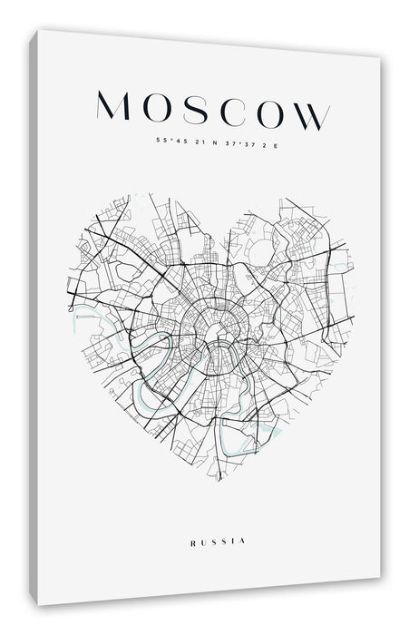 Pixxprint Lieblings Stadt - Moskau, Leinwandbild