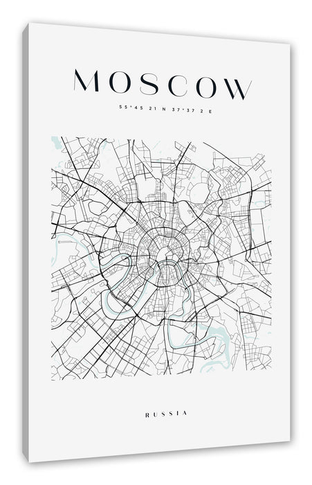 Stadtkarte Eckig  - Moskau, Leinwandbild