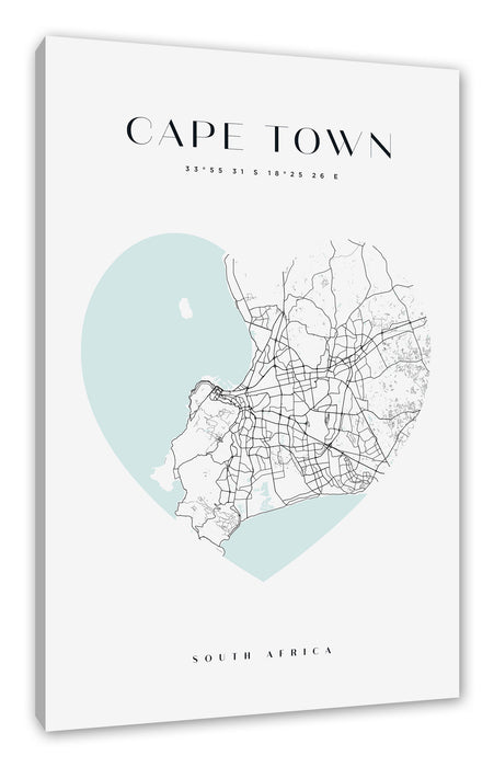 Pixxprint Lieblings Stadt - Kapstadt, Leinwandbild